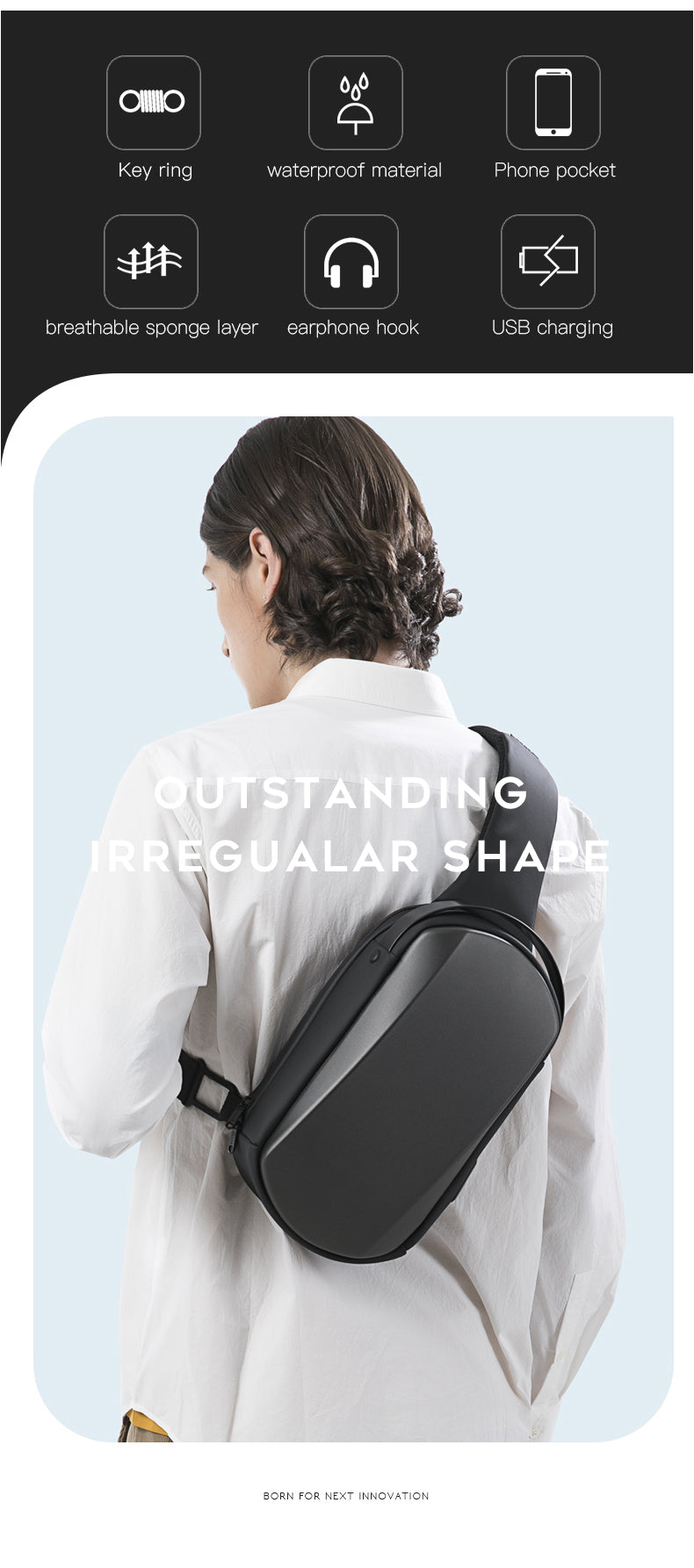Elegant design airflow shoulder strap 