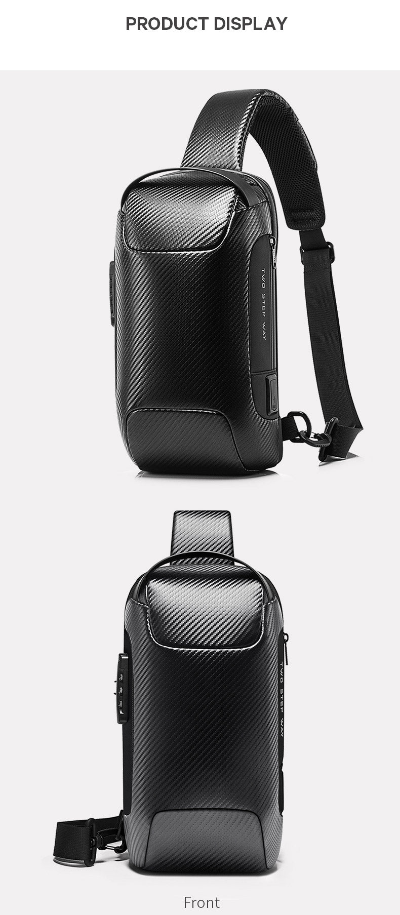 ERGONOMIC DESIGN : Two smooth zipper compartment provide super-fast access to your belongings. Adjustable strap allows you adjust length and wear bag in the front or back, and stays in place comfortably even while running. Perfectly fit your body.