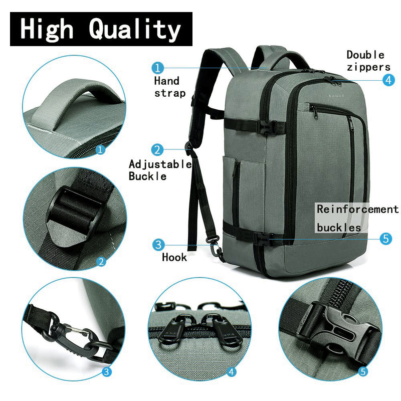 BANGE Travel Overnight Backpack,40-Liter FAA Flight Approved Weekender Bag(Backpack With 3 Cubes)