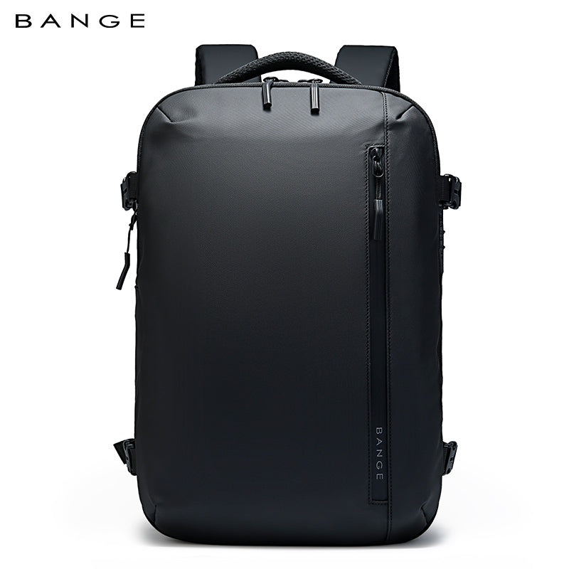 black backpack with laptop compartment BANGE Large Capacity Vacuum Compression Travel Backpack with Dedicated 15.6inch Laptop compartment, Black