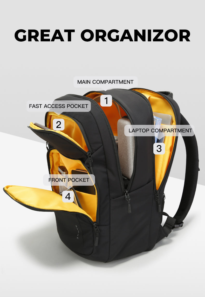 BANGE New Travel Waterproof Soft Lightweight Student Casual Bag Men Laptop Backpack