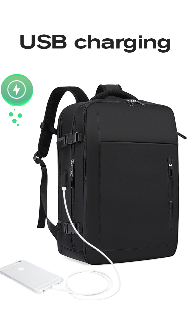 BANGE Hot Selling Ernogomic Waterproof School Business Travel Backpack with USB Port