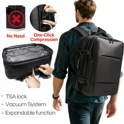 backpack travel system BANGE One-click Vacuum Compression Travel Backpack with TSA Lock