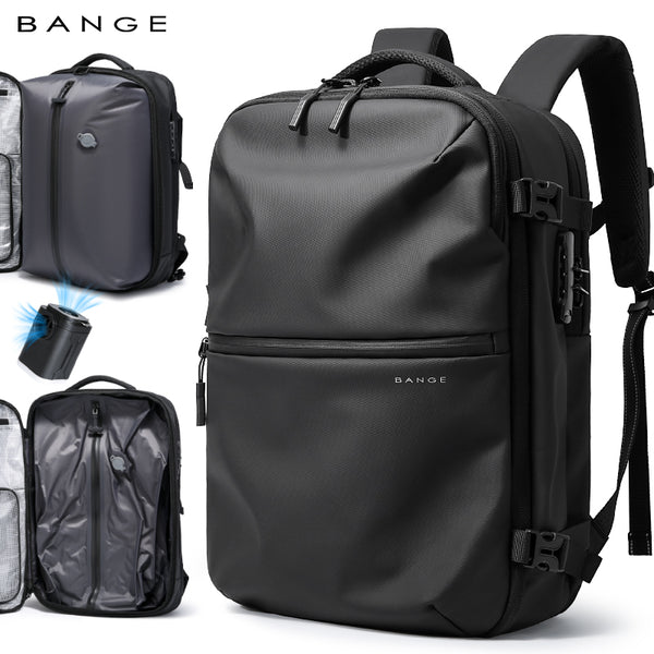 BANGE Smart Storage Vacuum Compression Business Travel Backpack with Anti-theft Lock