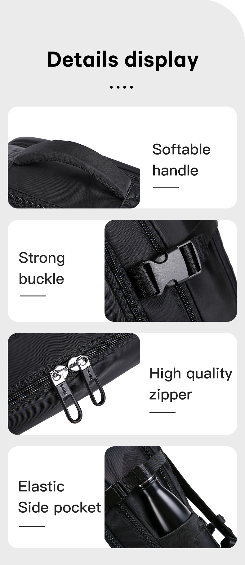 BANGE Hot Selling Ernogomic Waterproof School Business Travel Backpack with USB Port