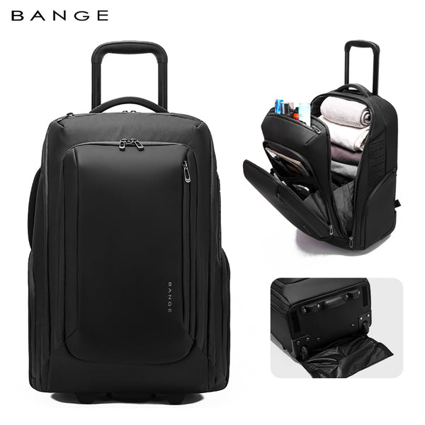 BANGE MultiFunctional Ergonomic 50L Large Capacity 2-in-1 Wheeled Backpack Trolley for Travel