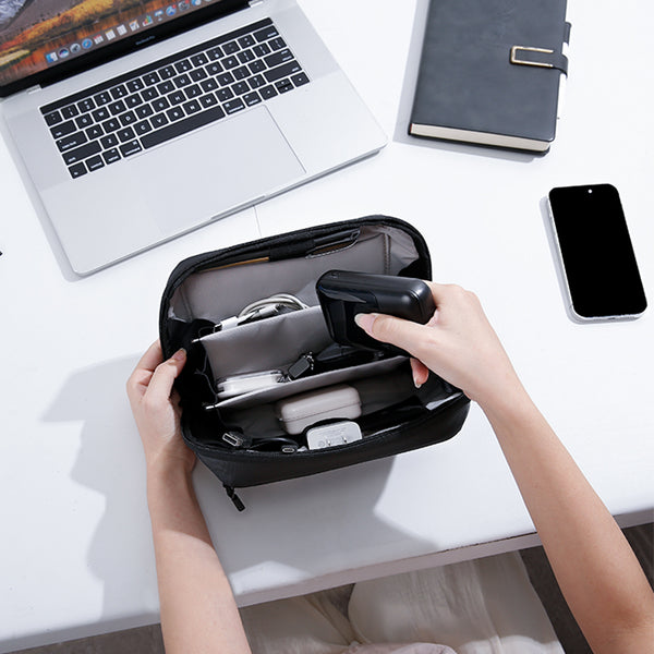 BANGE Ultimate Tech Pouch & Cable Organizer: Tangle-Free, Water-Resistant, Instant Access