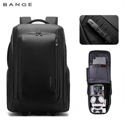 BANGE MultiFunctional Ergonomic 50L Large Capacity 2-in-1 Wheeled Backpack Trolley for Travel