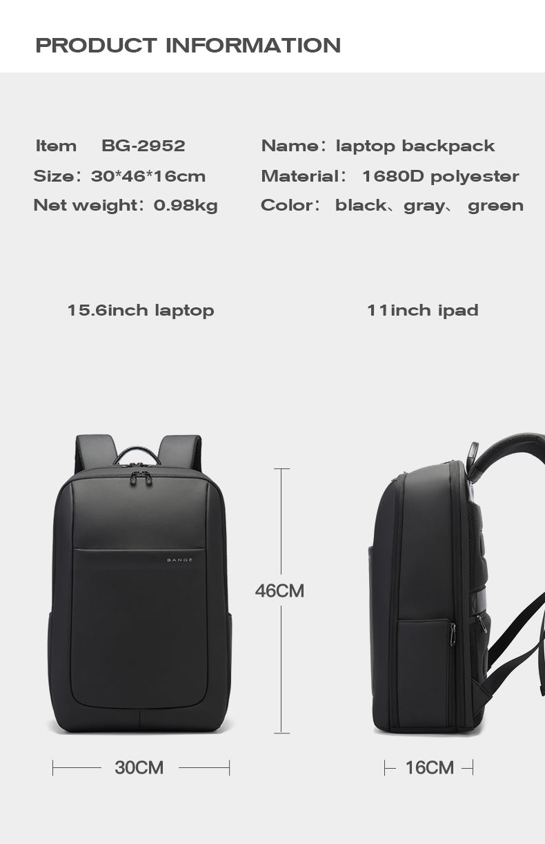 BANGE Hot Selling Waterproof and Scratch-proof Business Travel Commute Laptop Backpack