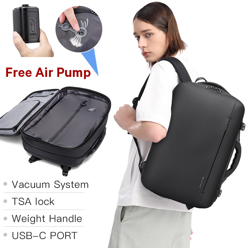 BANGE Hot Sell New Arrival 50L USB TSA Lock Weight Handle Waterproof Men Vacuum Compression Laptop Backpack