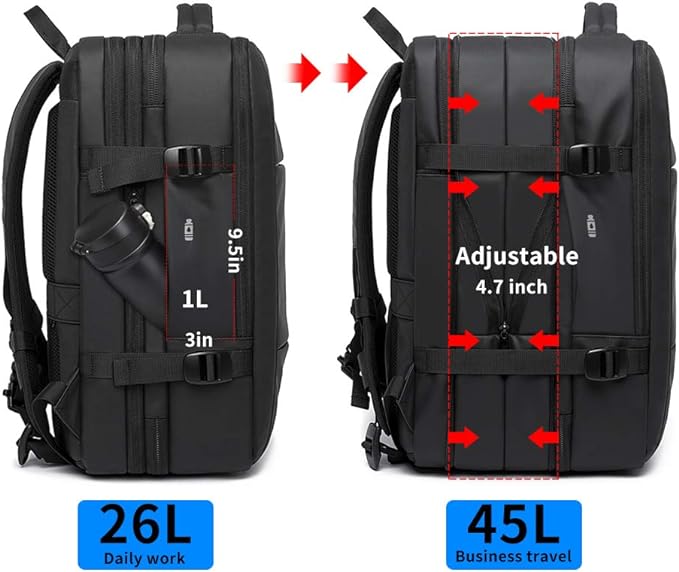 45l travel backpack carry on BANGE Weekender Carry-on Backpack,45L Expandable Travel Backpacks for – BANGE bag