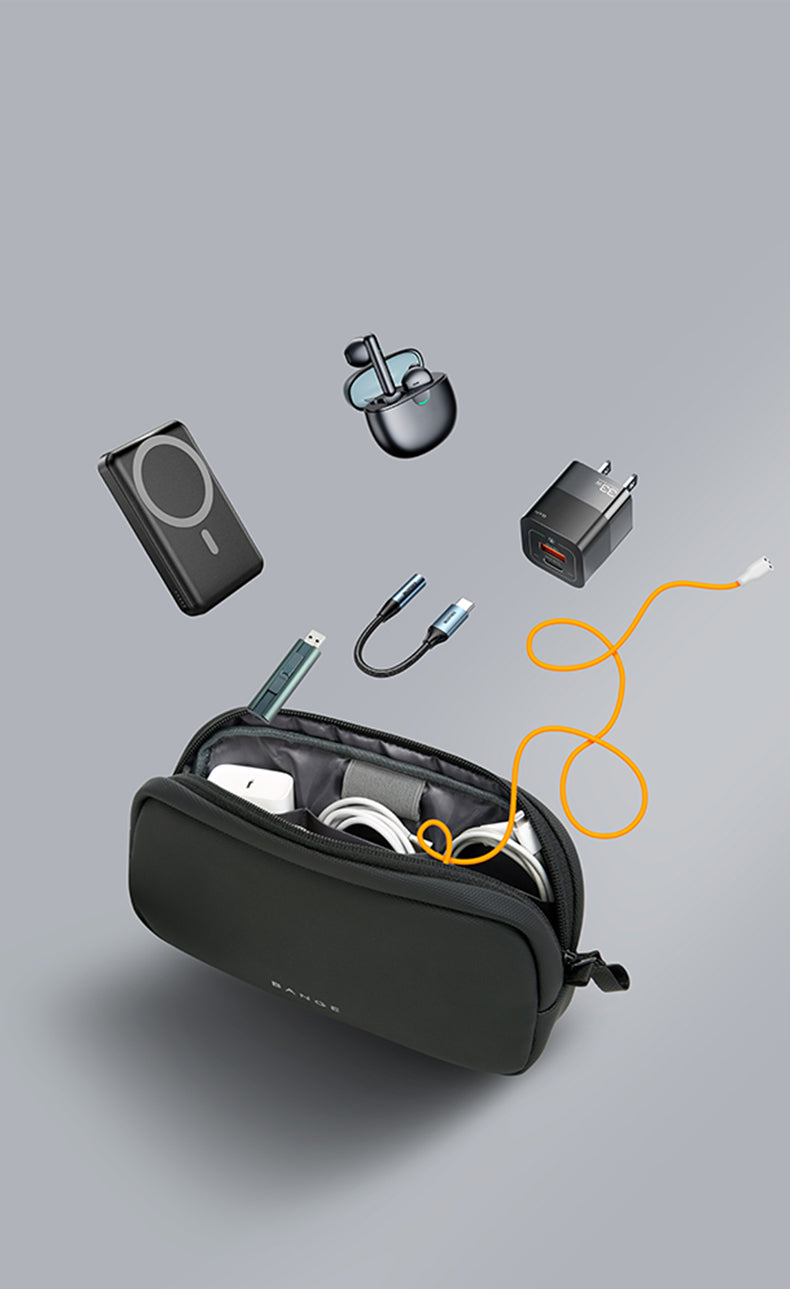 BANGE Portable Waterproof Tech Storage Bag for Travel & Commute