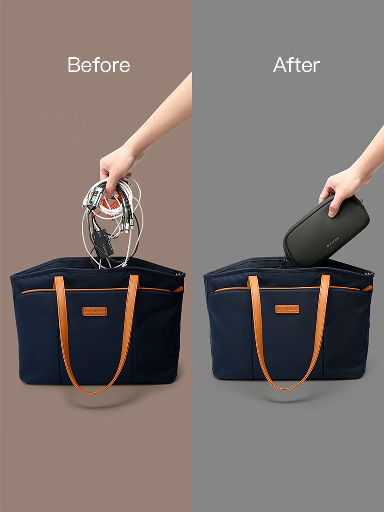 BANGE Portable Waterproof Tech Storage Bag for Travel & Commute