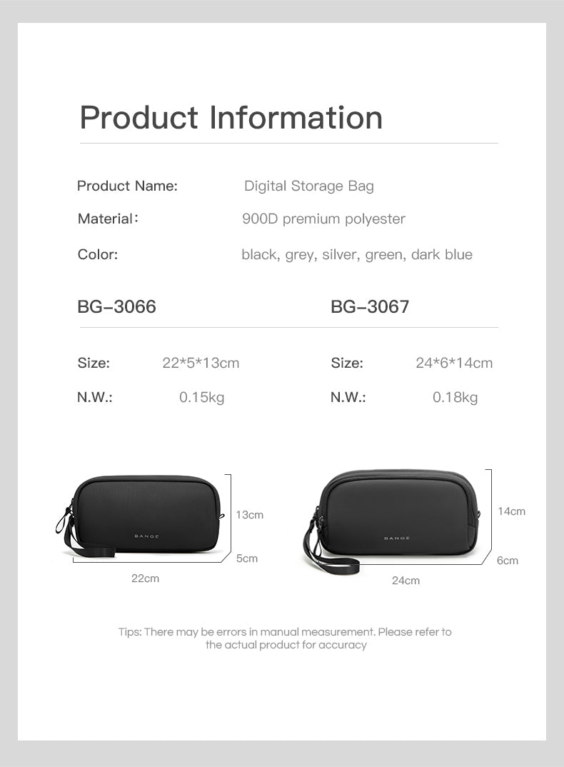 BANGE Portable Waterproof Tech Storage Bag for Travel & Commute