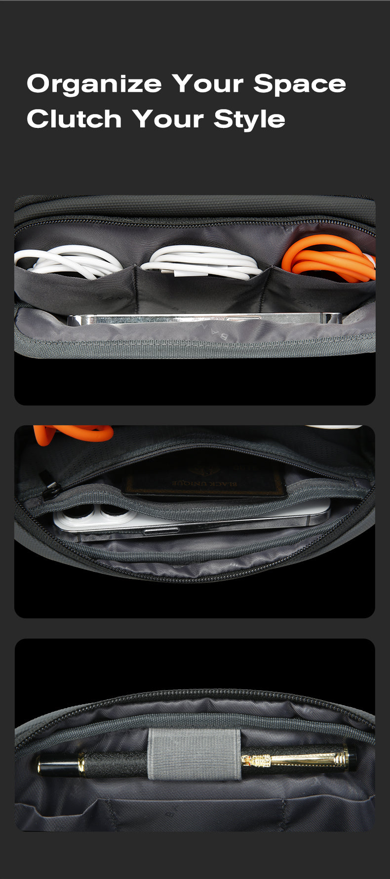 BANGE Minimalist Dual-Layer Waterproof & Tangle-Free Cable Organizer