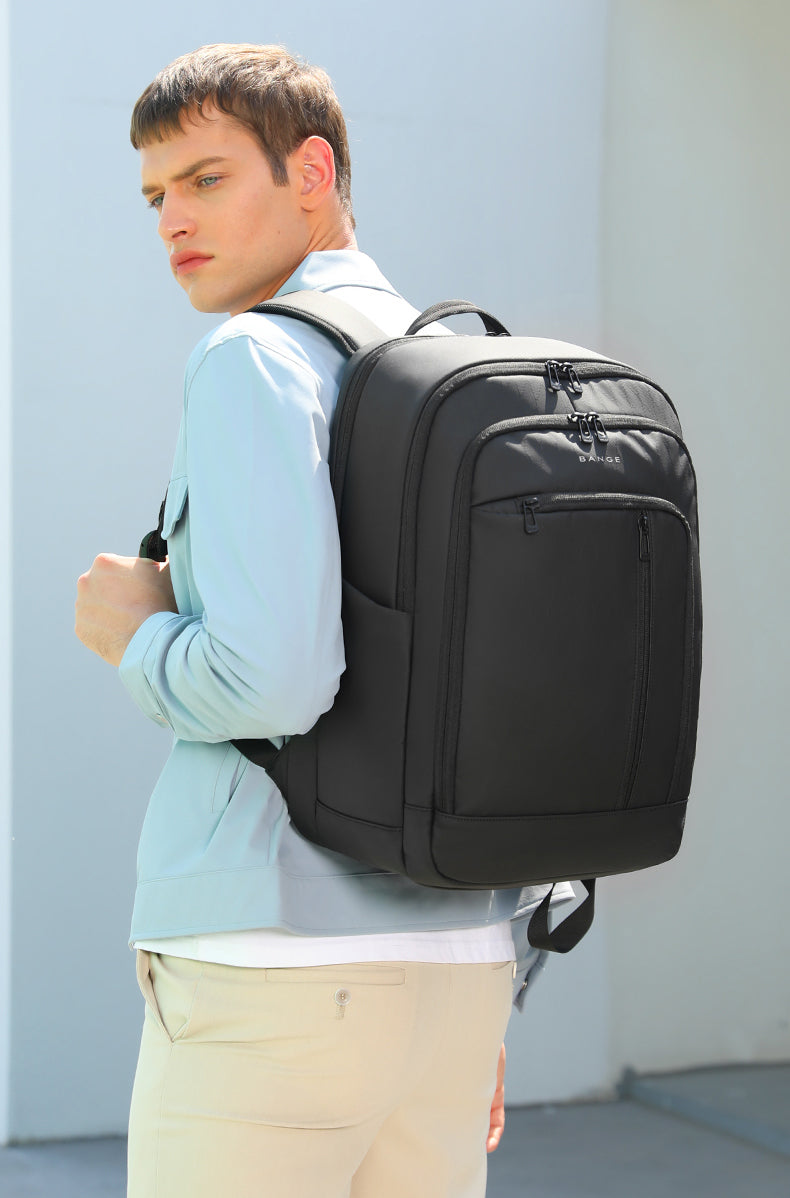 BANGE Water-resistant Business Travel Backpack with Padded Laptop Compartment Ergonomic College School Bag for Teens
