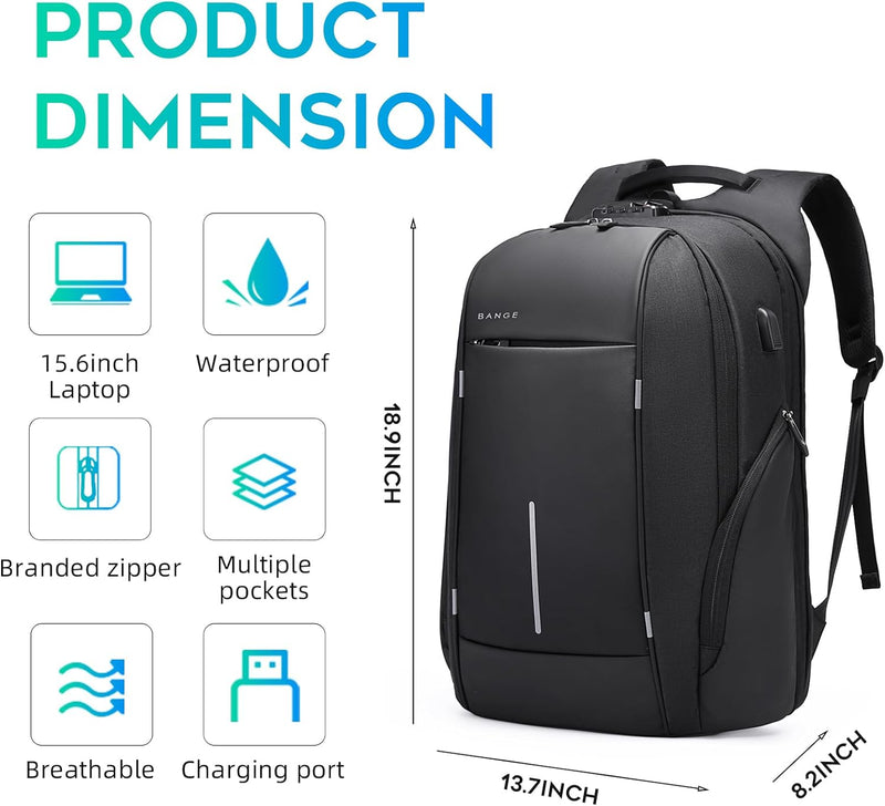 BANGE Lightweight Travel Backpack， Laptop Backpack for 15.6 Inch Notebook, Daily Fashion Work Backpacks for Men and Women