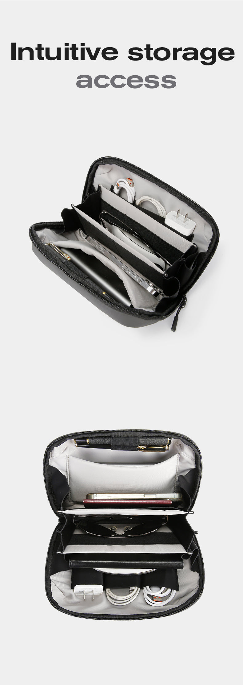 BANGE Ultimate Tech Pouch & Cable Organizer: Tangle-Free, Water-Resistant, Instant Access