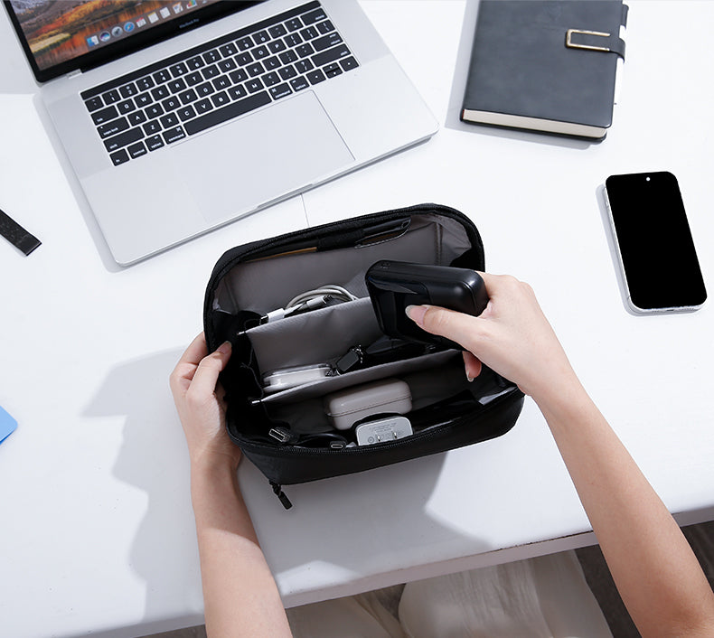 BANGE Ultimate Tech Pouch & Cable Organizer: Tangle-Free, Water-Resistant, Instant Access