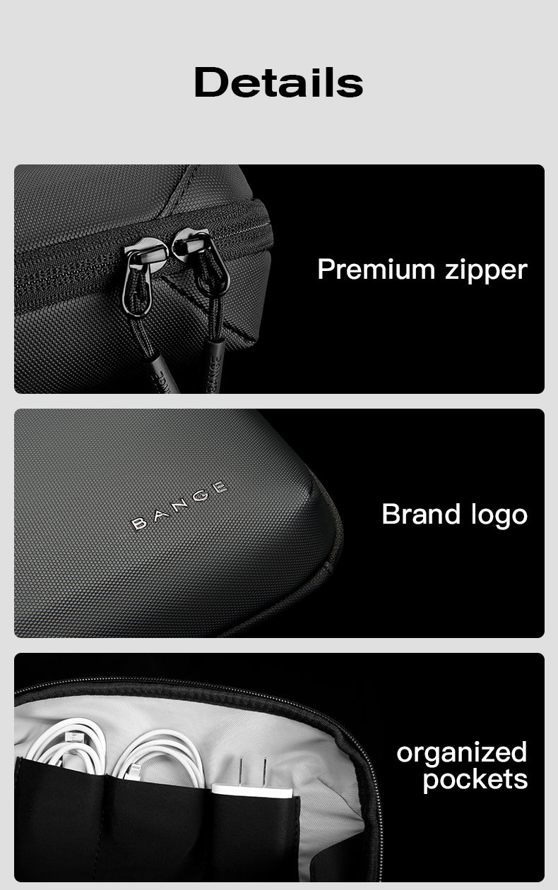 BANGE Ultimate Tech Pouch & Cable Organizer: Tangle-Free, Water-Resistant, Instant Access