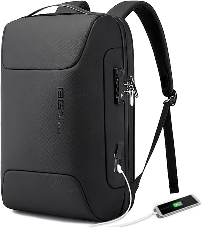 BANGE Anti Theft Backpack with USB charging Port,Lightweight Business Backpack for Men and Women