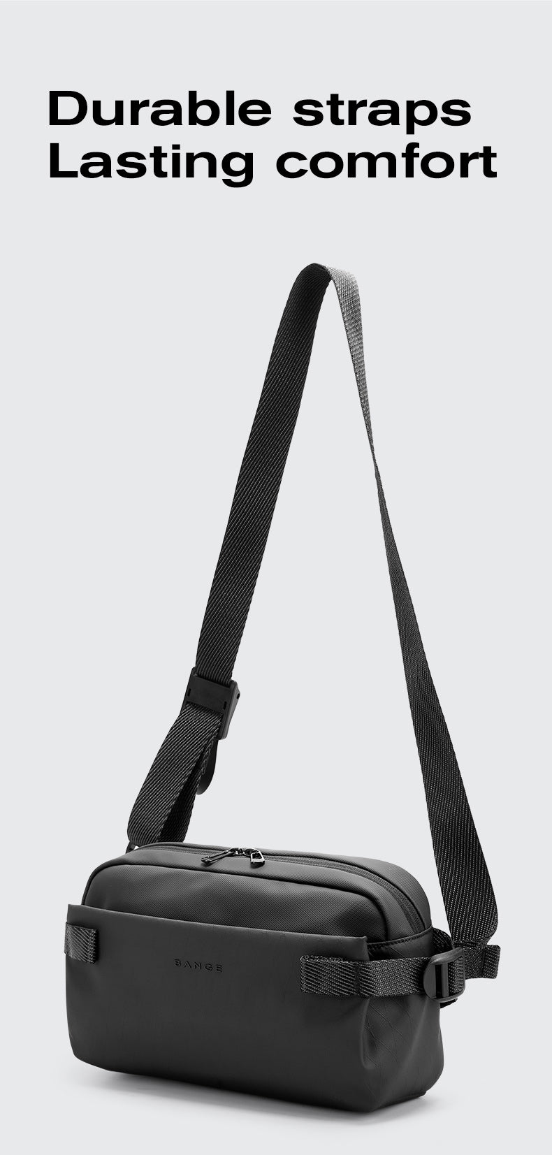 BANGE Minimalist Waterproof Urban Crossbody Sling Bag for Commute/Travel