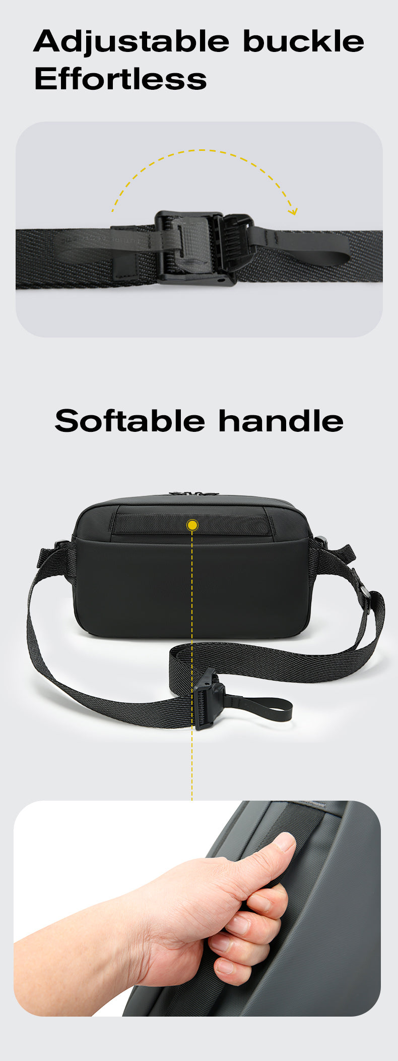 BANGE Minimalist Waterproof Urban Crossbody Sling Bag for Commute/Travel