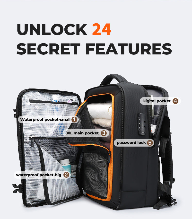 BANGE Multifunctional Waterproof Anti-theft  Backpack for Travel/School/Commuting