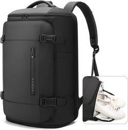 BANGE Travel Overnight Backpack for Men,40-Liter FAA Flight Approved Weekender Bag(Backpack With 3 Cubes), Black(Backpack With 3 Cubes)