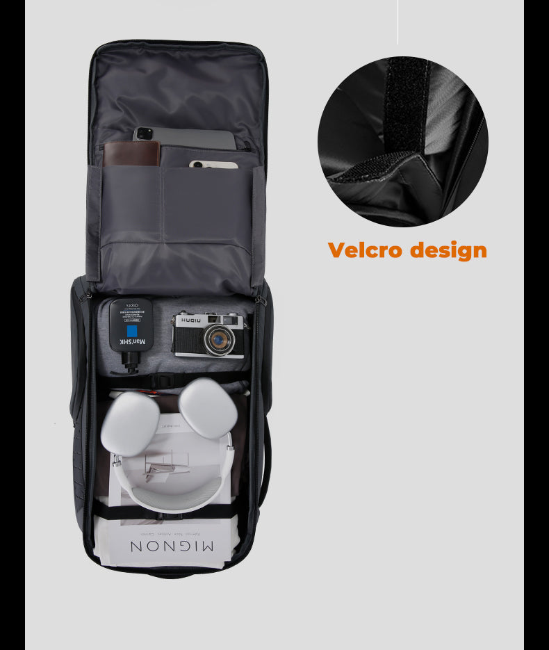 BANGE MultiFunctional Ergonomic 50L Large Capacity 2-in-1 Wheeled Backpack Trolley for Travel