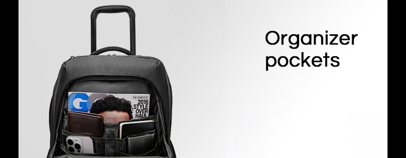 BANGE MultiFunctional Ergonomic 50L Large Capacity 2-in-1 Wheeled Backpack Trolley for Travel