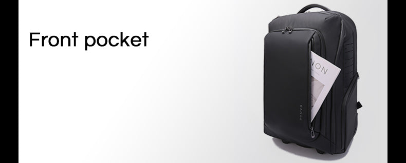 BANGE MultiFunctional Ergonomic 50L Large Capacity 2-in-1 Wheeled Backpack Trolley for Travel