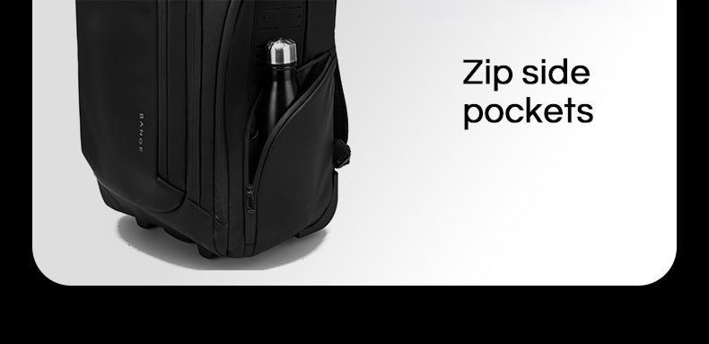 BANGE MultiFunctional Ergonomic 50L Large Capacity 2-in-1 Wheeled Backpack Trolley for Travel