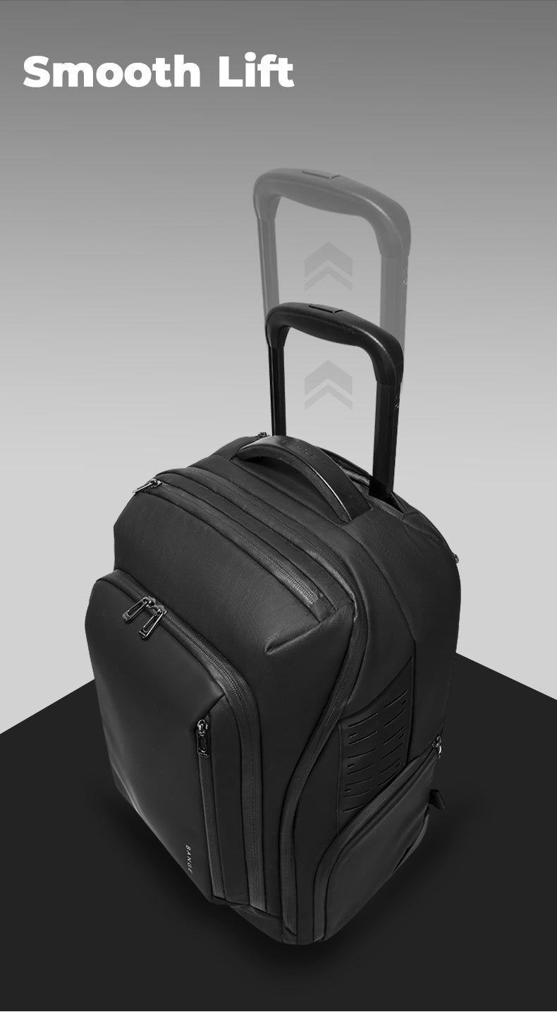 BANGE MultiFunctional Ergonomic 50L Large Capacity 2-in-1 Wheeled Backpack Trolley for Travel