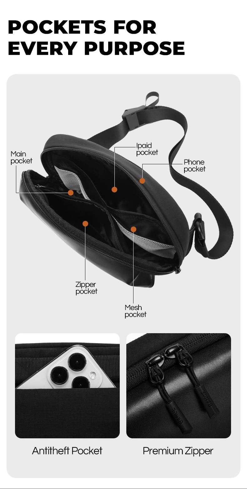 BANGE Best Selling Waterproof Lightweight Everyday Carry Crossbody Bag Chest Bag for Men