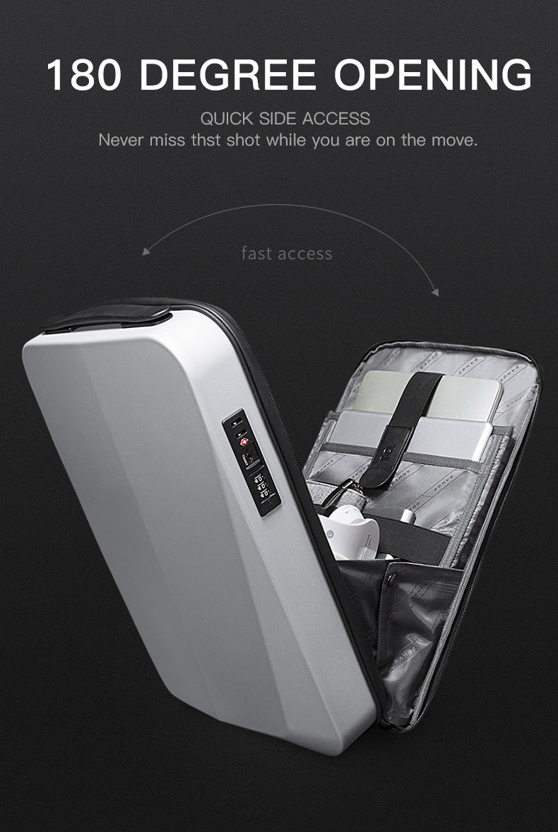 Technical Hard Shell BANGE Tech Anti-theft Hard Shell Business Backpack with TSA Lock & USB ...