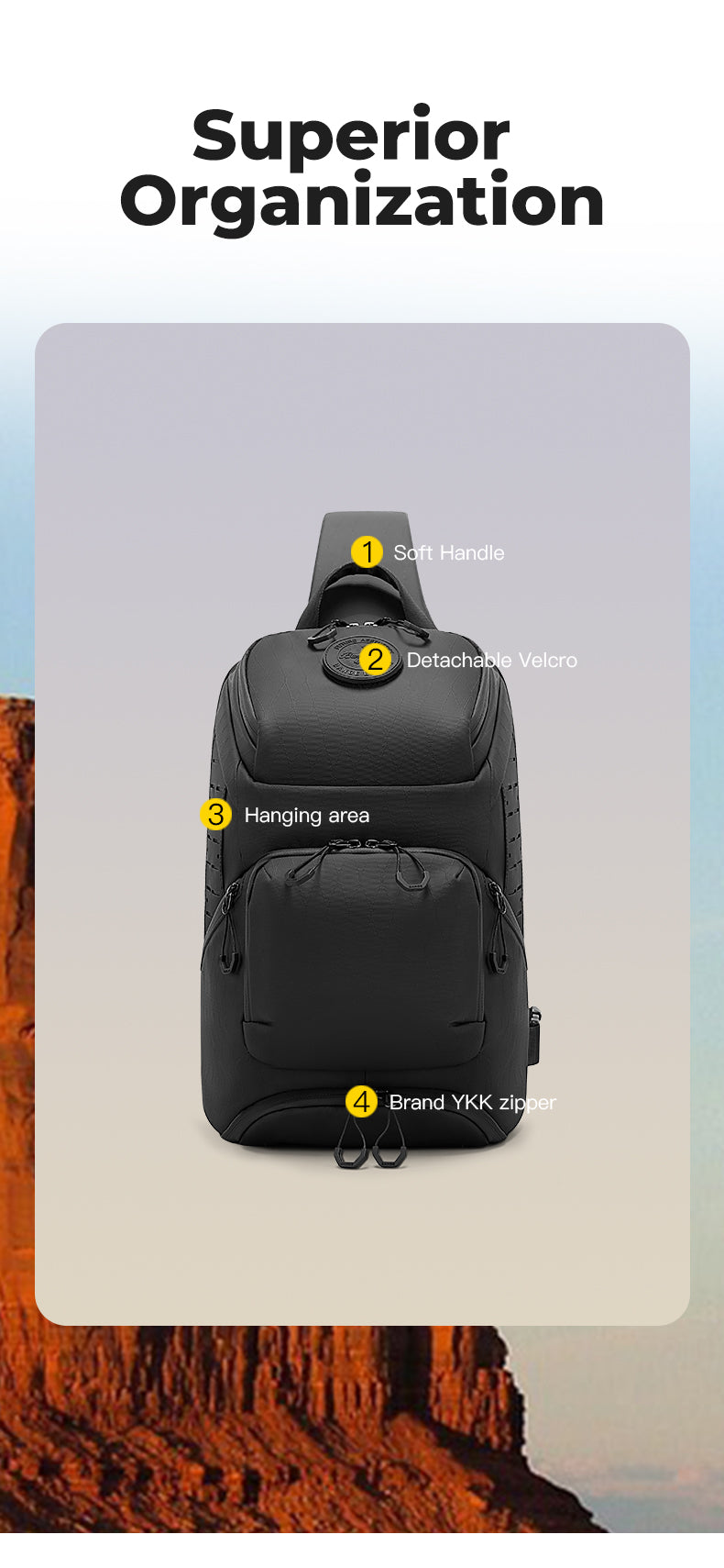 BANGE 2025 Waterproof Minimalist Sling Bag Hiking Cycling Outdoor Crossbody Bag