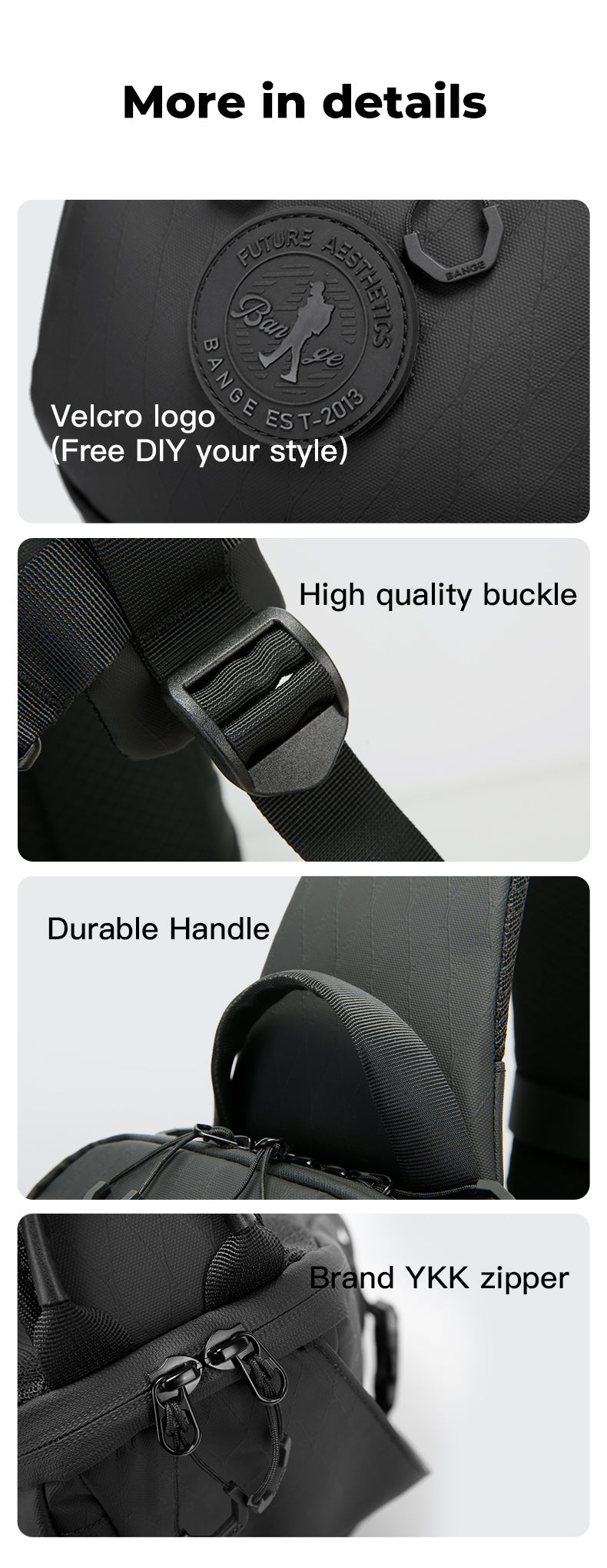 BANGE 2025 Waterproof Minimalist Sling Bag Hiking Cycling Outdoor Crossbody Bag