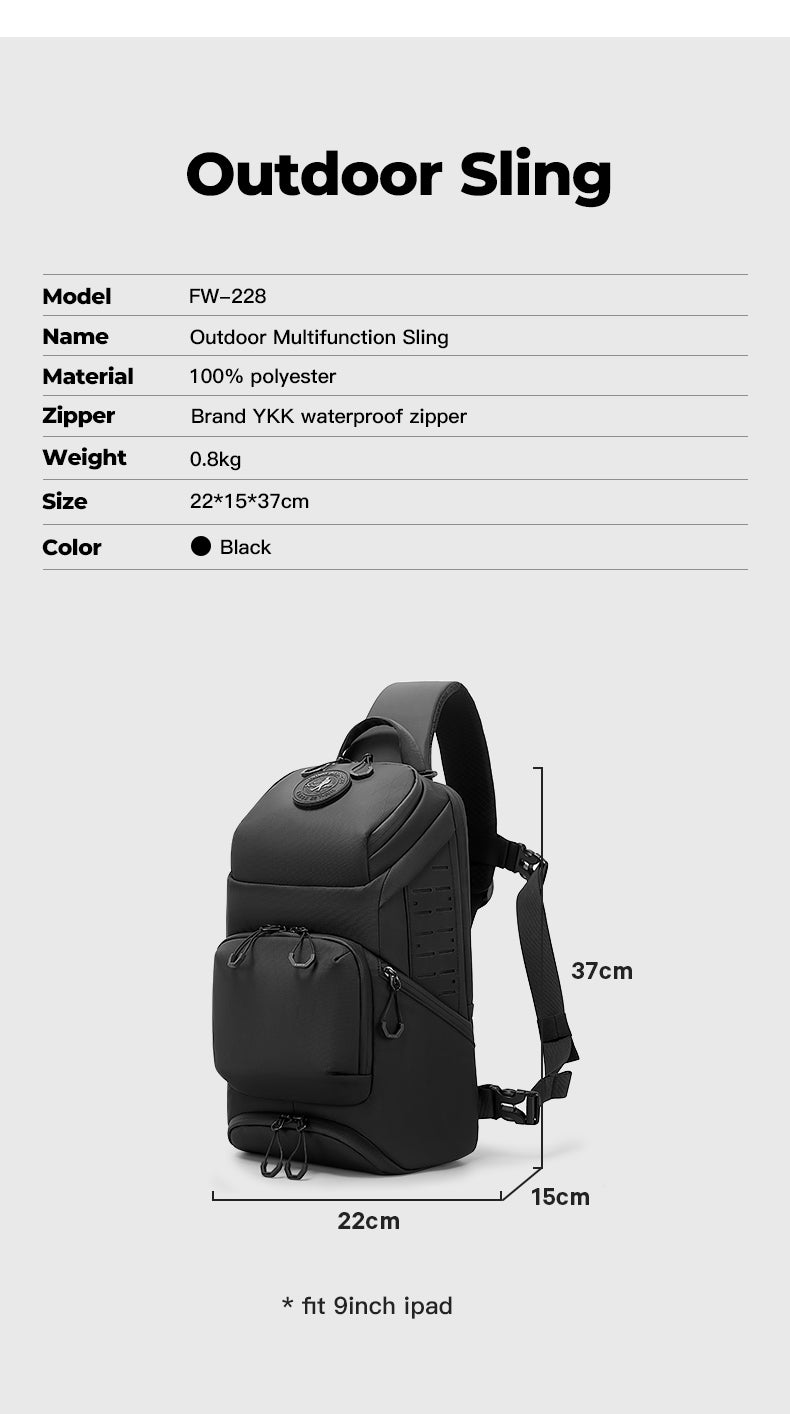 BANGE 2025 Waterproof Minimalist Sling Bag Hiking Cycling Outdoor Crossbody Bag