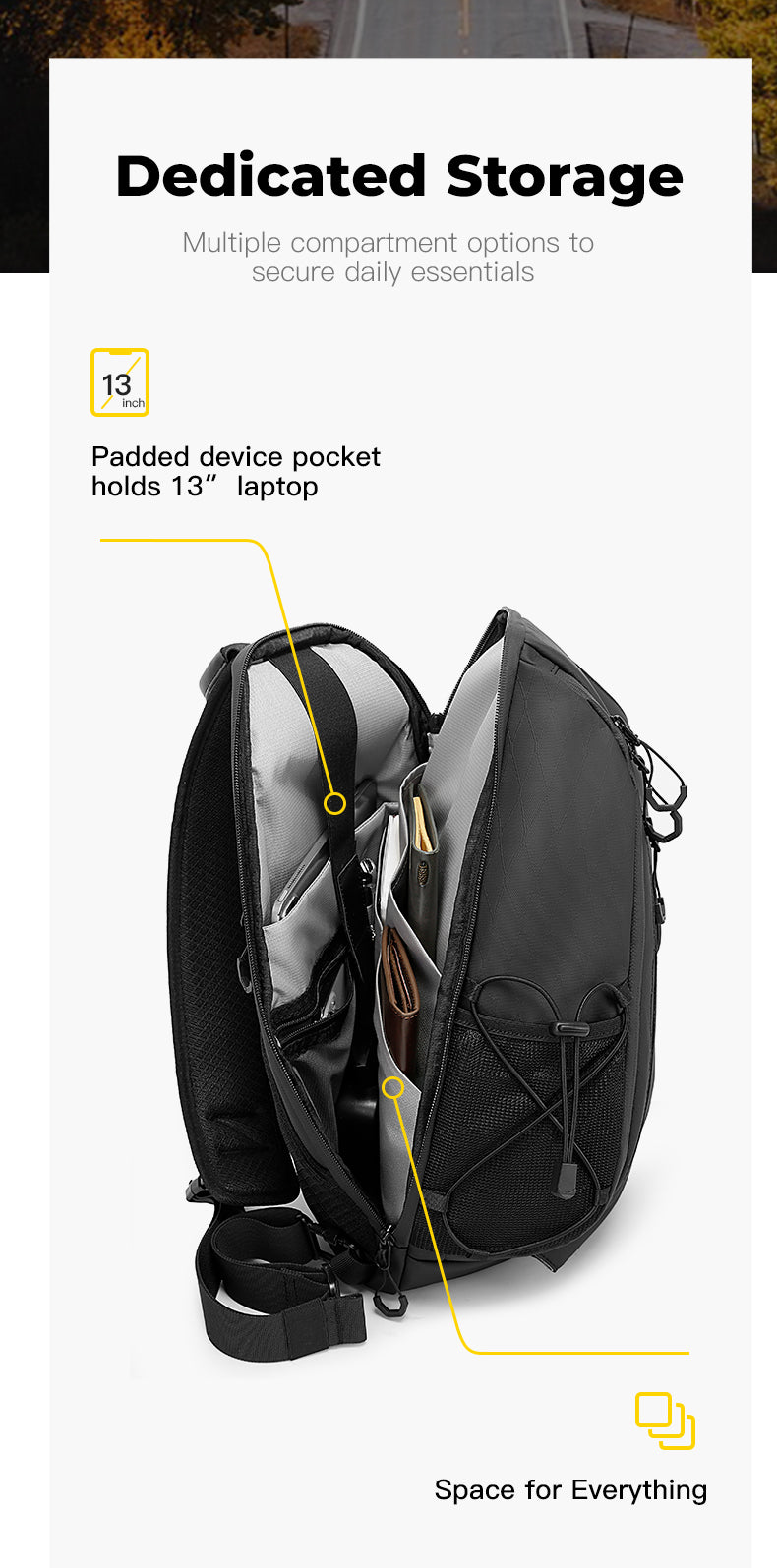 BANGE New Multifunctional  Waterproof Crossbody Bag for Hiking & Travel