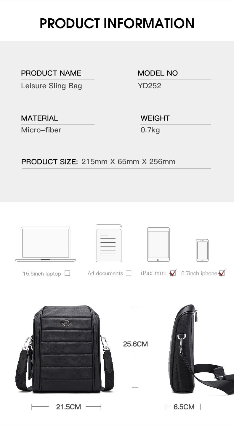 BANGE Sleek Commute & Business Travel Crossbody Bag for Men and Women