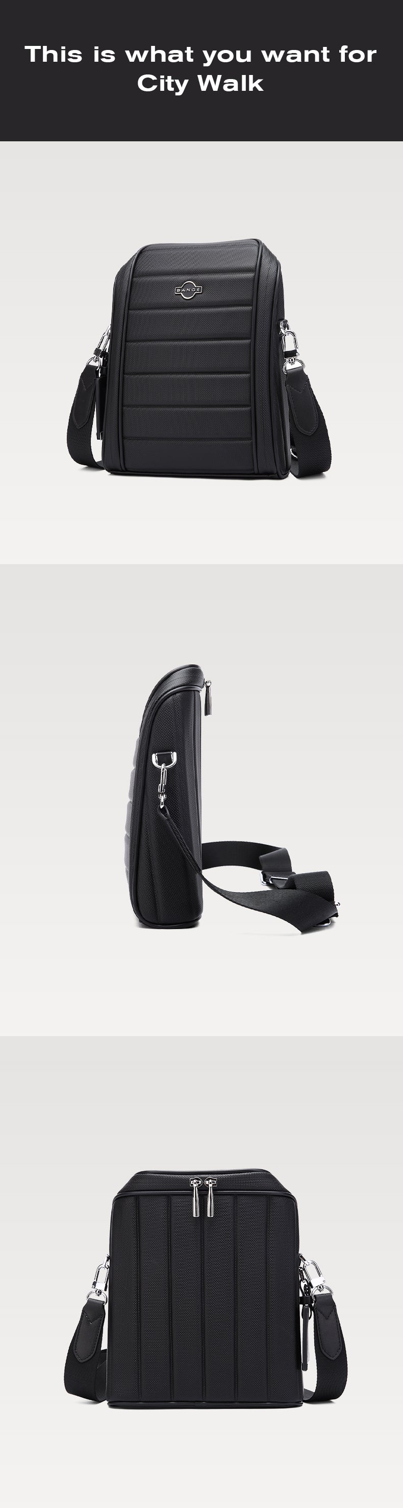 BANGE Sleek Commute & Business Travel Crossbody Bag for Men and Women