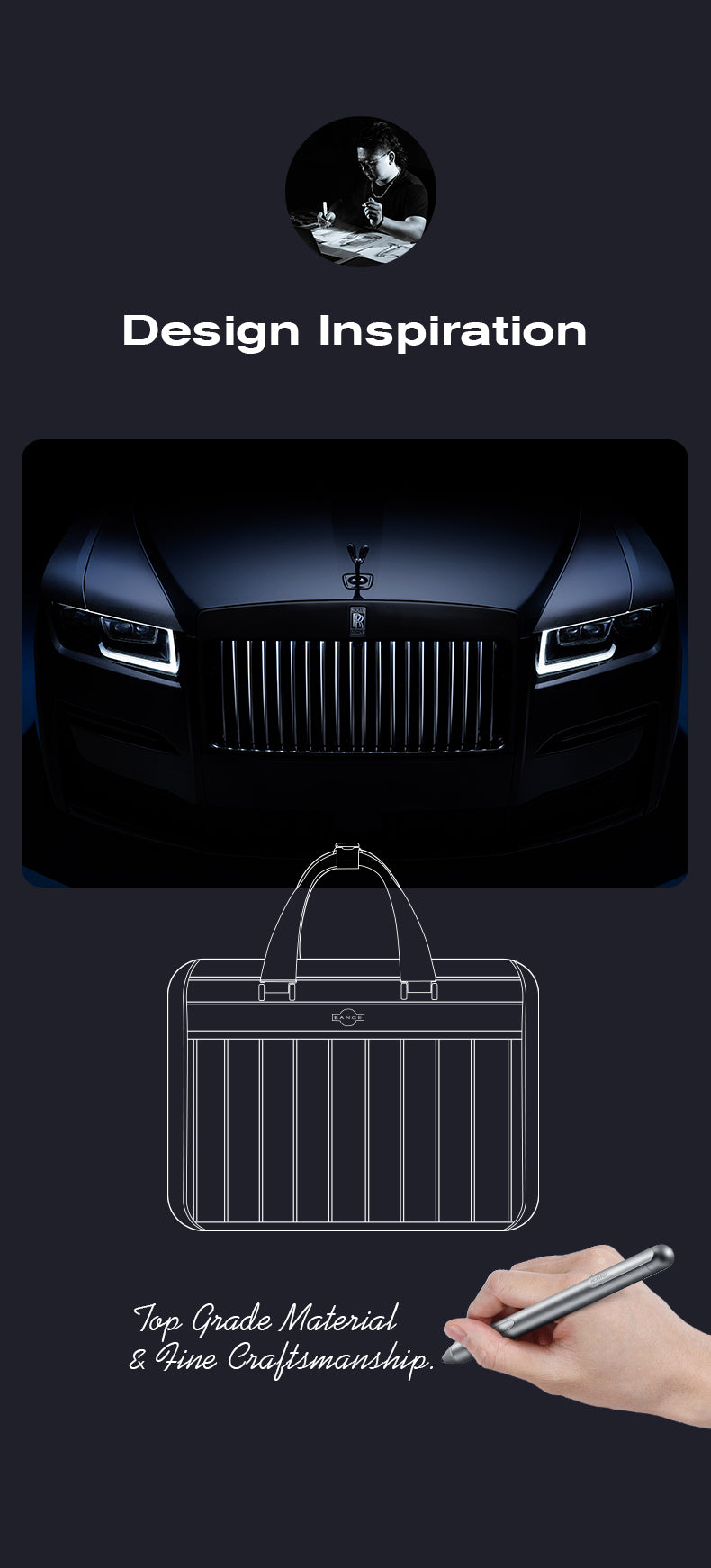 BANGE Minimalist Microfiber Waterproof Business Travel Briefcase