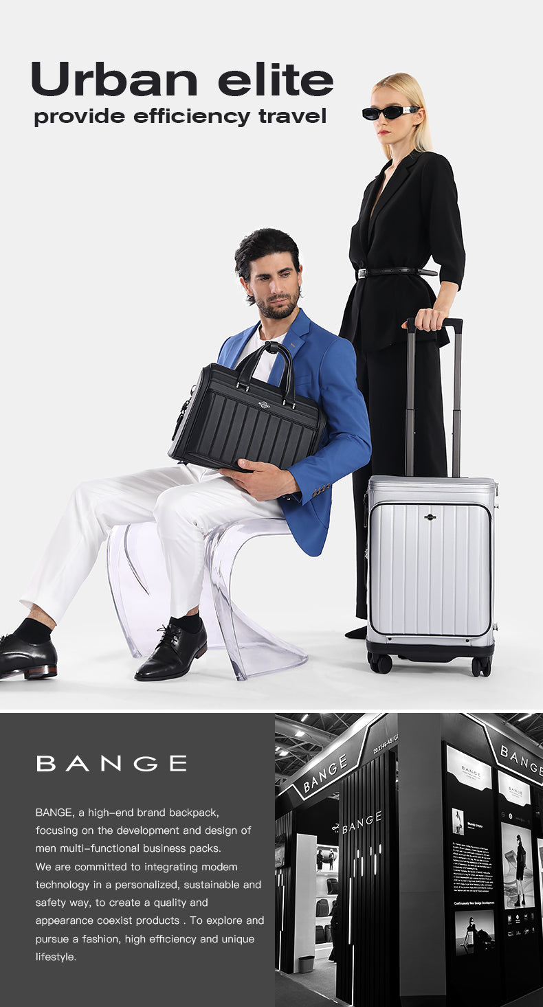BANGE Minimalist Microfiber Waterproof Business Travel Briefcase
