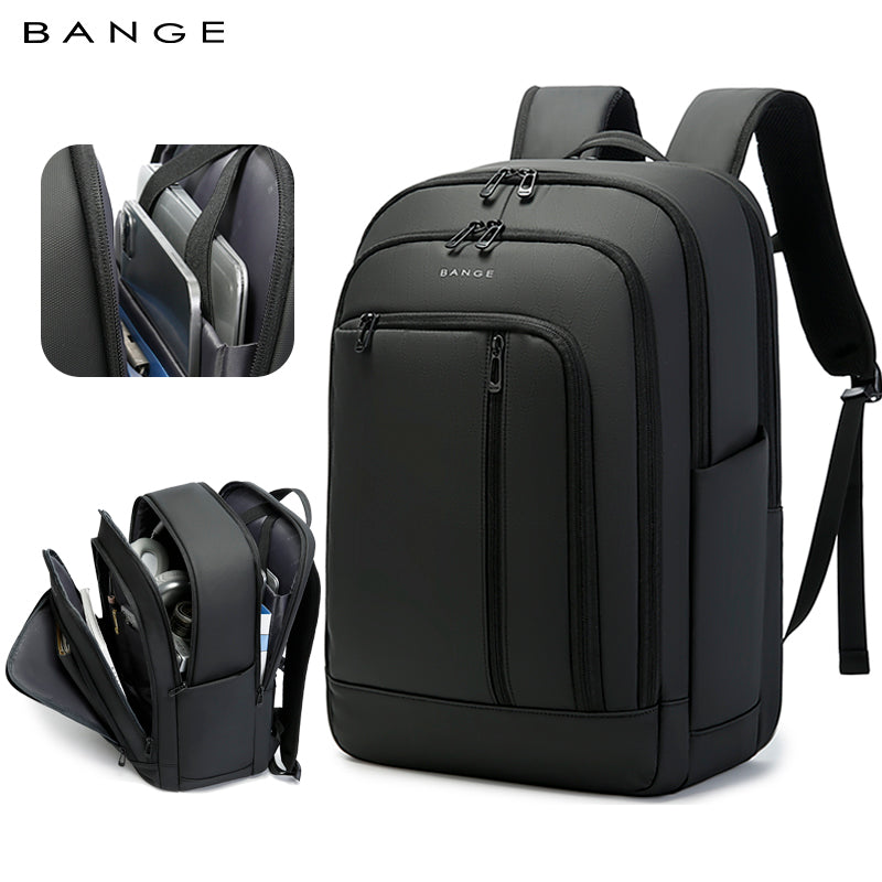 BANGE Water-resistant Business Travel Backpack with Padded Laptop Compartment Ergonomic College School Bag for Teens
