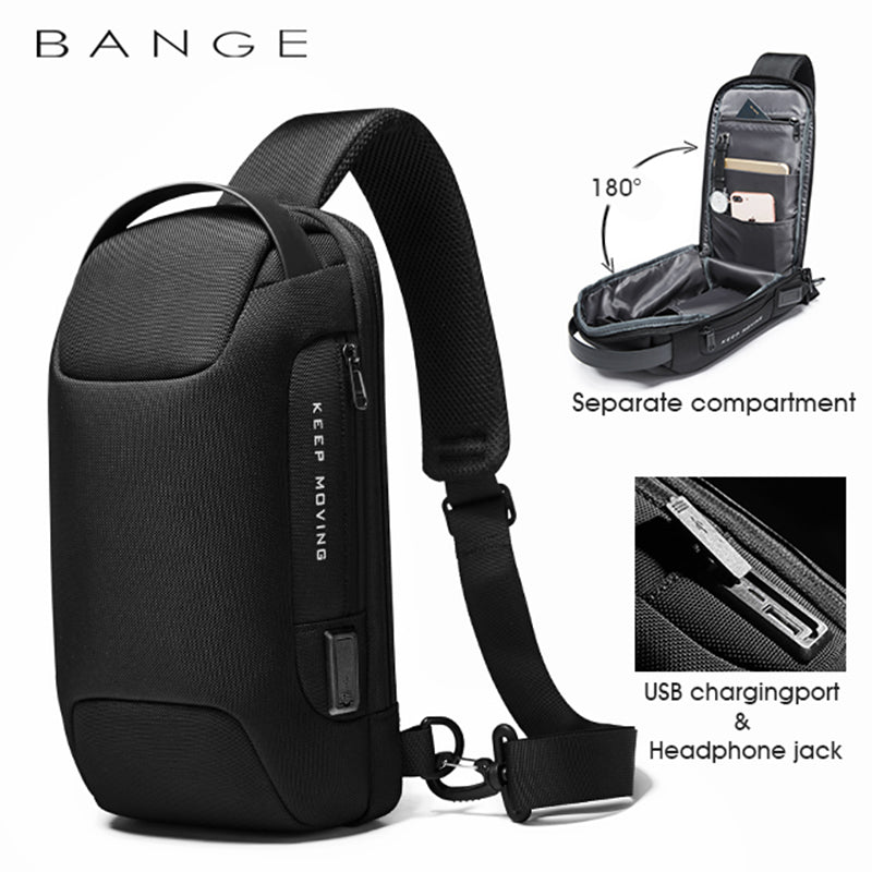 Anti-Theft Crossbody Bag, Mens Sling Bag