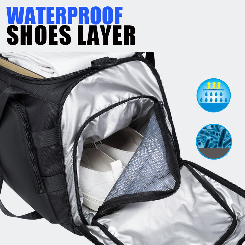 One shoe compartment and One waterproof pocket