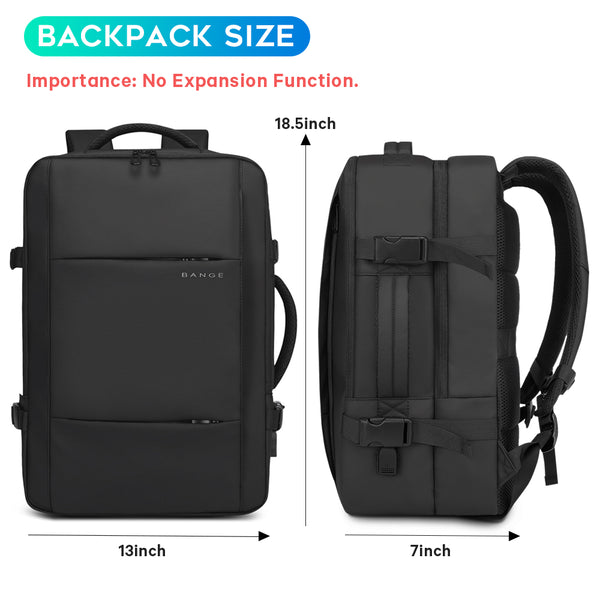 BANGE Travel Backpacks,Flight Approved Carry On Backpacks, 17-inch Laptop Backpack for International Travel Bag,Weekender Luggage Backpack for Men