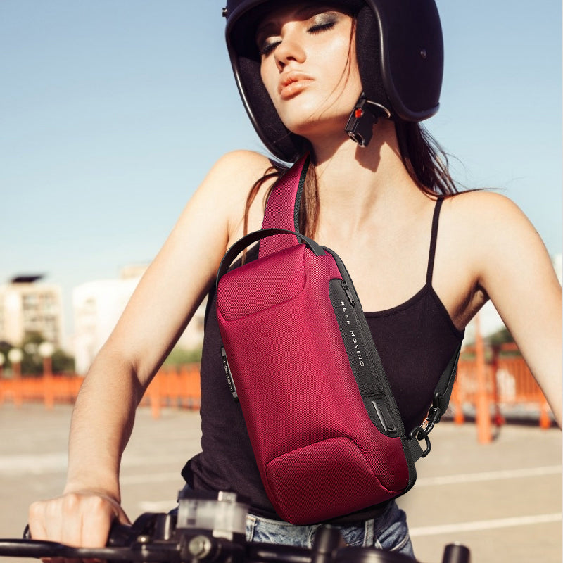 Slim lightweight cross body bag with formfitting design, comfortable and anti theft shoulder bag. Red for girl 