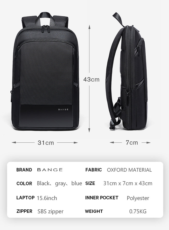backpack laptop size Bange Laptop Backpack 15 inch Super Slim extention Men Anti Theft Back – BANGE bag